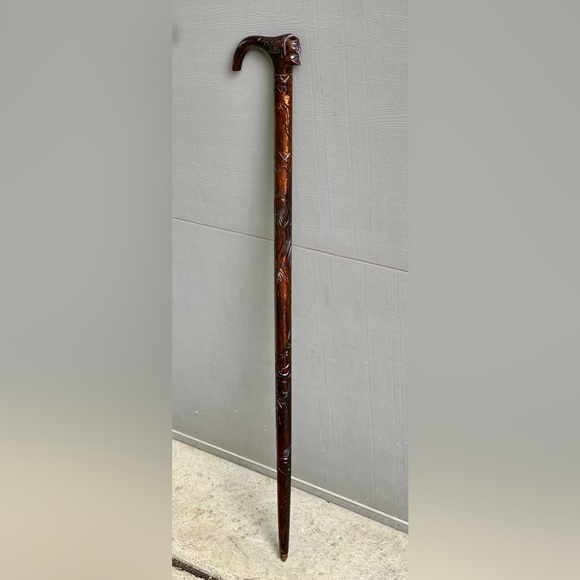 Early 20th Century Antique Hand Carved Native American Indian Folk Art Cane - Picture 16 of 16